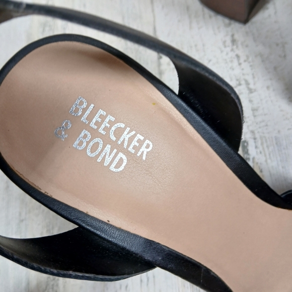 Bleecker & Bond Black Brown Sienna Platform Block Heel Sandals #560 - Picture 11 of 14